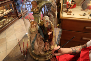 Presepe con campana di vetro