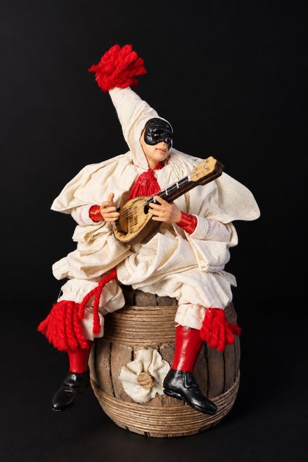Pulcinella botte e mandolino 20cm