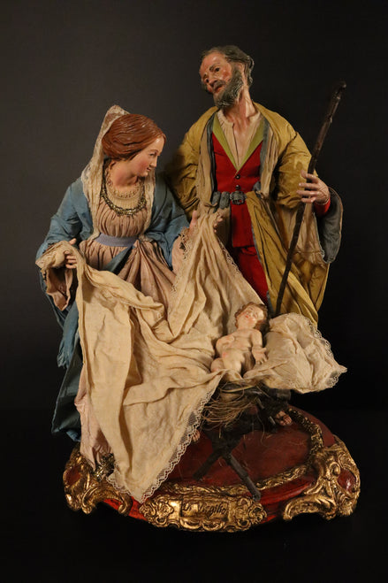 natività 38cm base legno oro