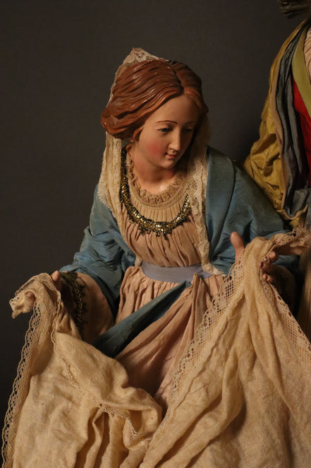 natività 38cm base legno oro