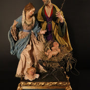 Natività 38cm base in legno oro