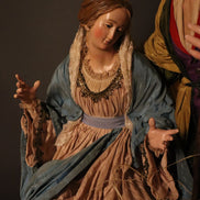 Natività 38cm base in legno oro