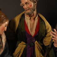 Natività 38cm base in legno oro