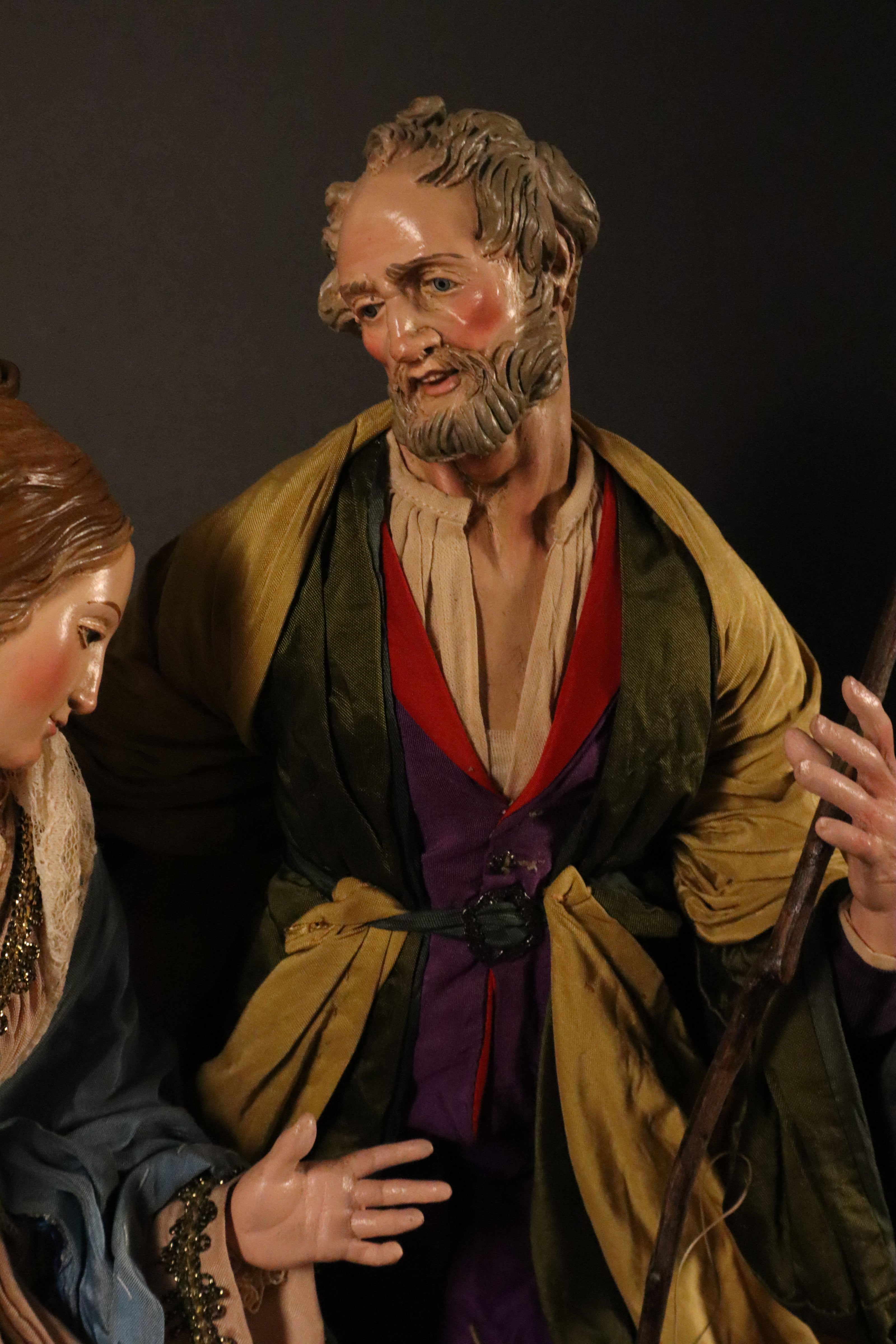 Natività 38cm base in legno oro