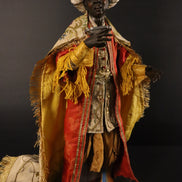 Baldassarre re mago  38cm con stoffe d'epoca