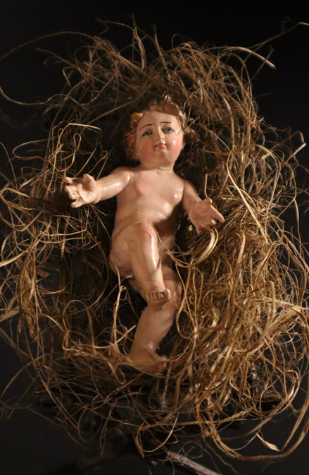 Bambino gesù con culla 15cm