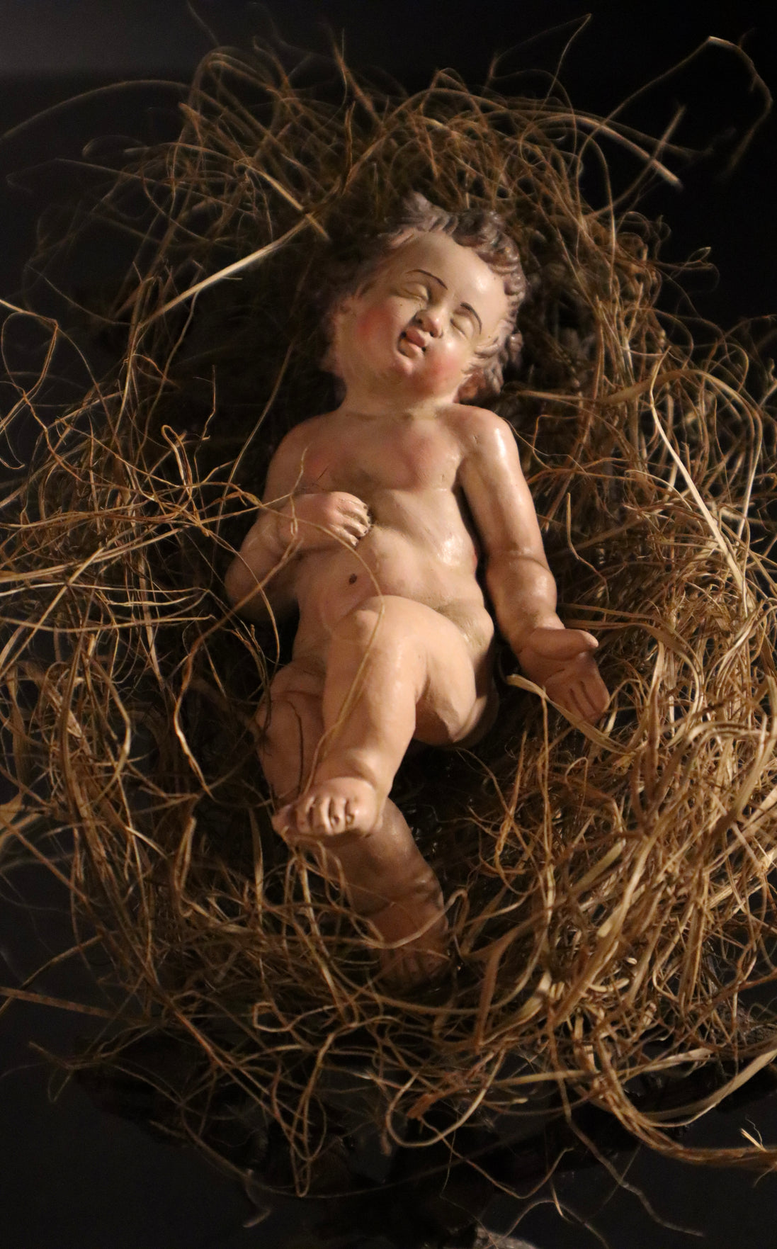 Bambinello Gesù 15cm con culla