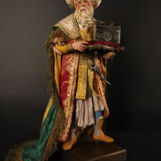 Melchiorre re mago con stoffe  38cm