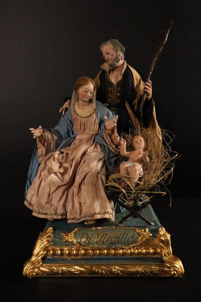 Natività 27cm su base oro e legno