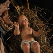 Natività 27cm su base oro e legno