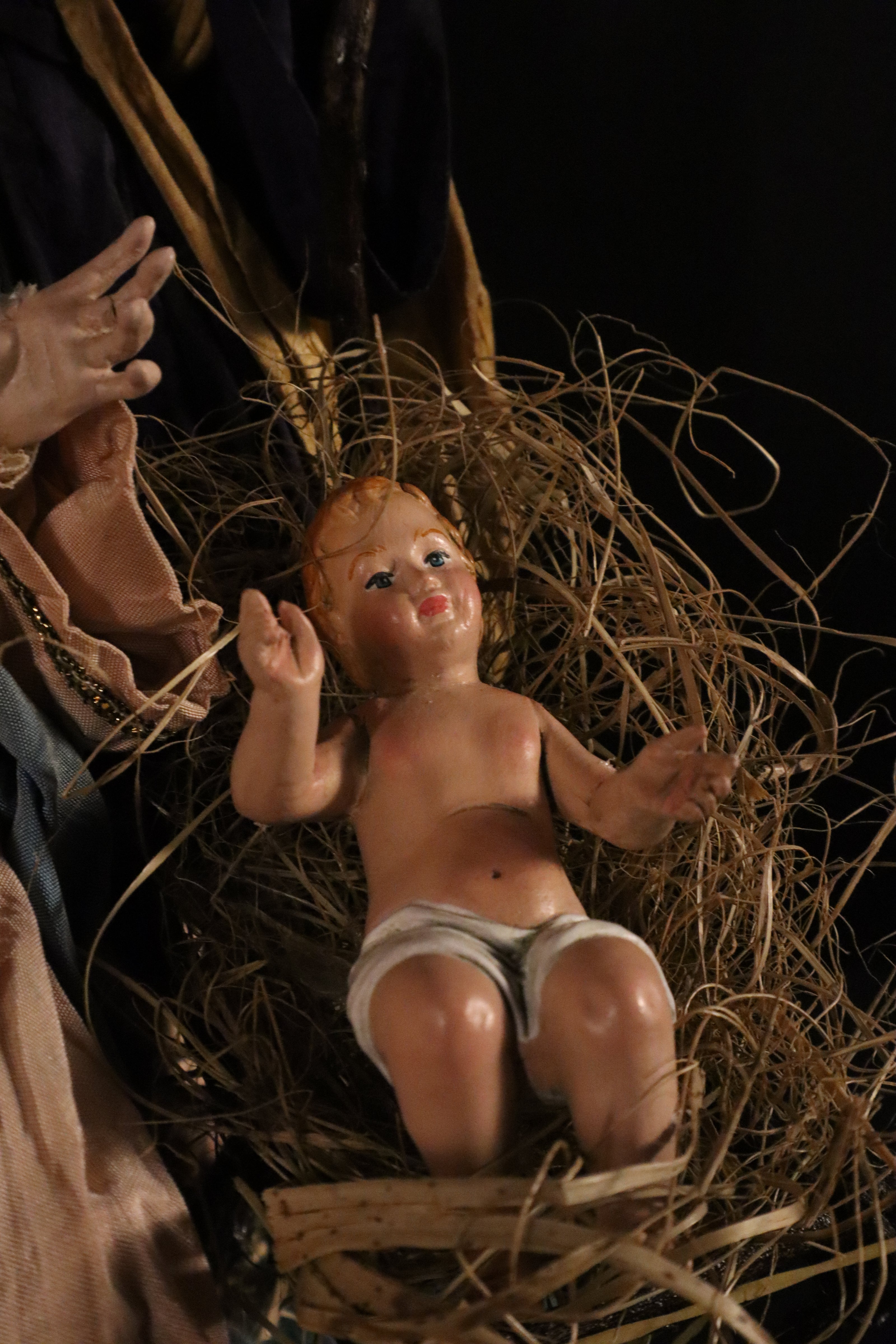 Natività 27cm su base oro e legno