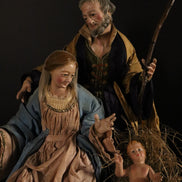 Natività 27cm su base oro e legno