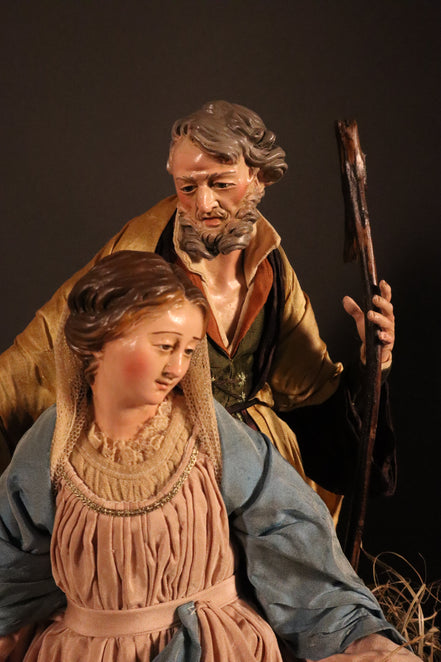 Natività 33cm base legno oro