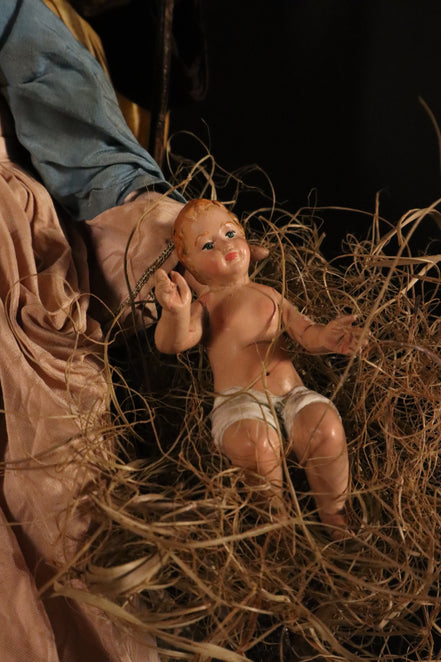 Natività 33cm base legno oro