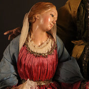 Natività 38cm base in legno oro