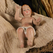 Natività cm 27 base in legno oro