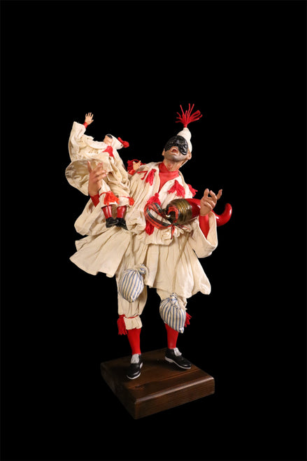 Pulcinella con bambino cm 38