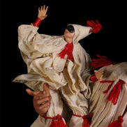 Pulcinella con bambino cm 38