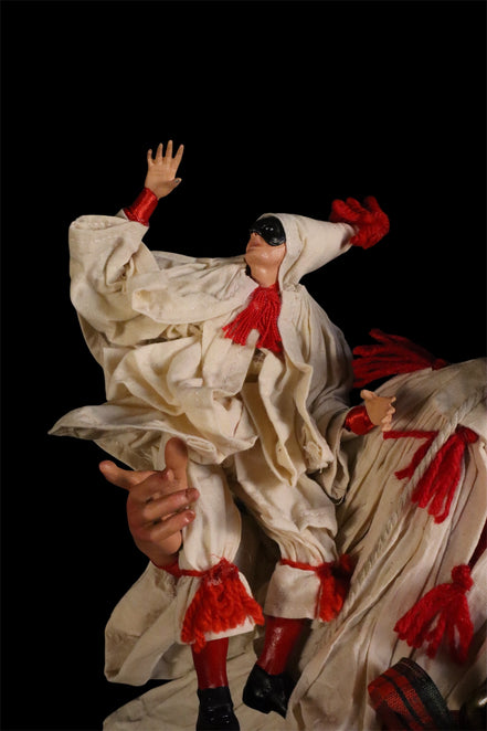 Pulcinella con bambino cm 38