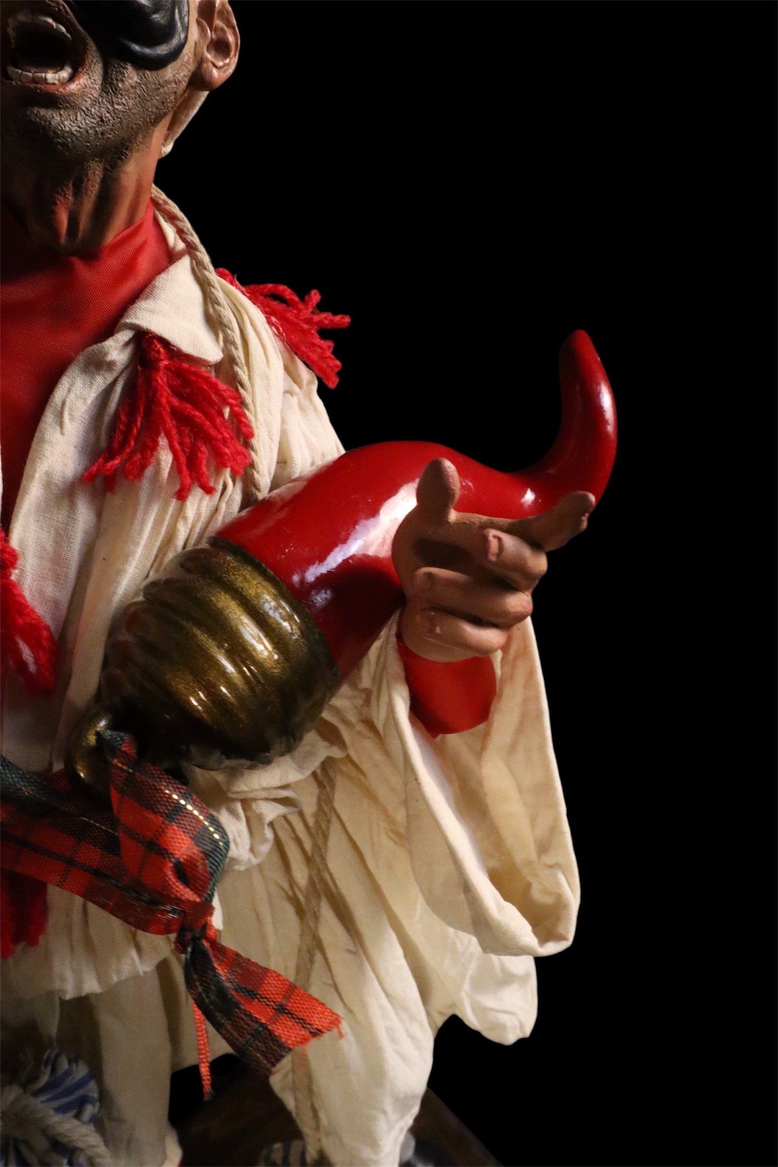 Pulcinella con bambino cm 38