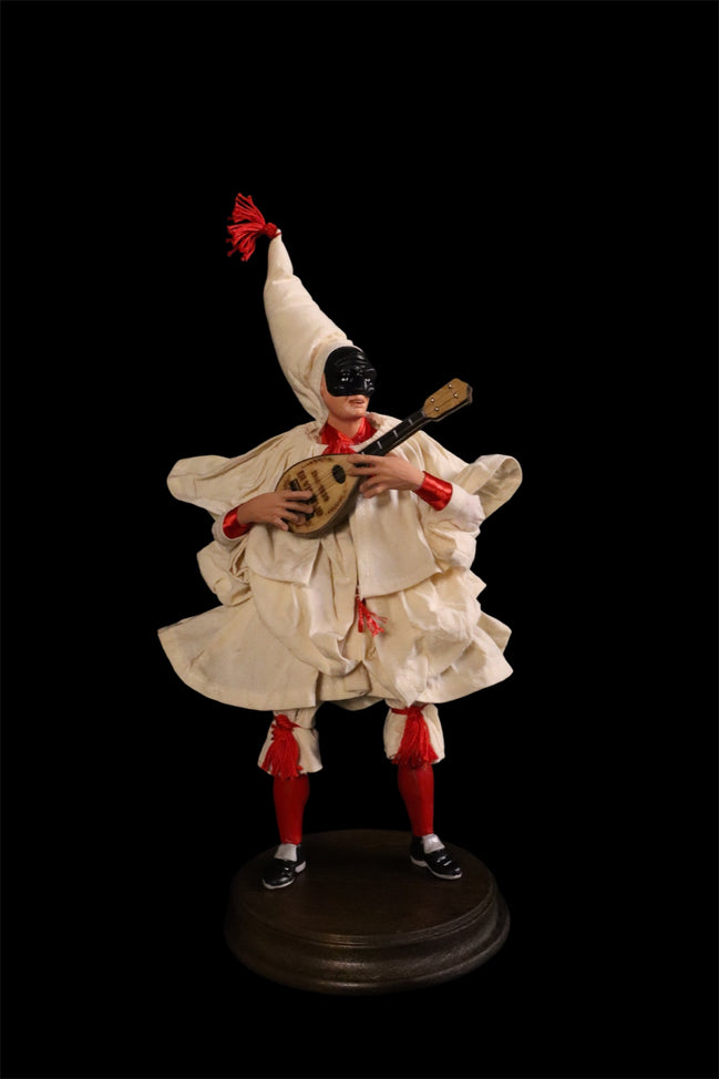 Pulcinella con mandolino 25cm